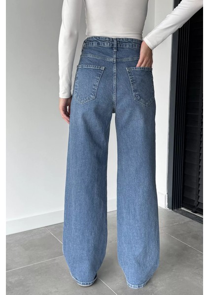 Kadın Yüksek Bel Palazzo Jean Kot Pantolon P-00018903 fiyatları