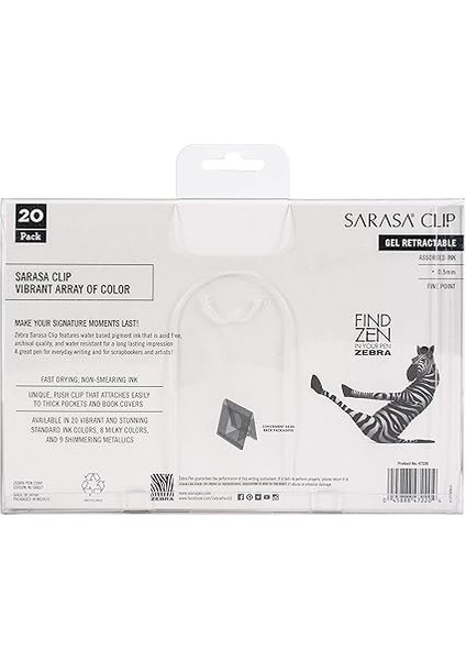 Sarasa Pvc Clip Jel Kalem 0.7 Mm, 20LI modelleri
