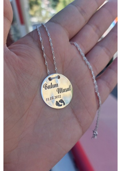 925 Ayar Gümüş Plaka Kolye