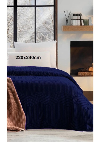 Prestige Kalın Embos Çift Kişilik Battaniye (220X240)-LACIVERT fiyatları