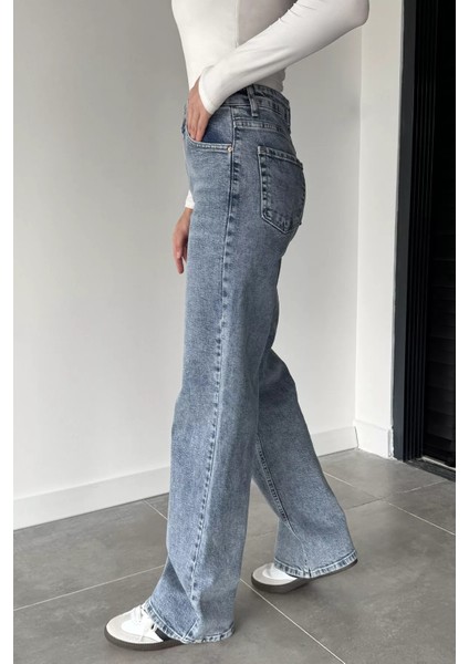 Kadın Yüksek Bel Palazzo Jean Kot Pantolon P-00018894 fiyatları