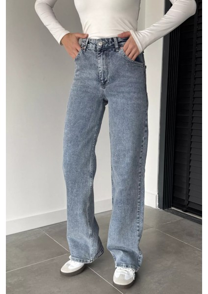 Kadın Yüksek Bel Palazzo Jean Kot Pantolon P-00018894 modelleri