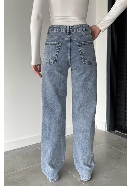 Kadın Yüksek Bel Palazzo Jean Kot Pantolon P-00018894 fırsatları