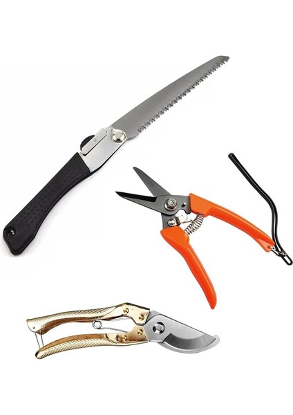 Bahçe Budama Makası Agaç Dal Kesim Testeresi 3 Parçalı Bitki Ağaç Kesim Düzenleme