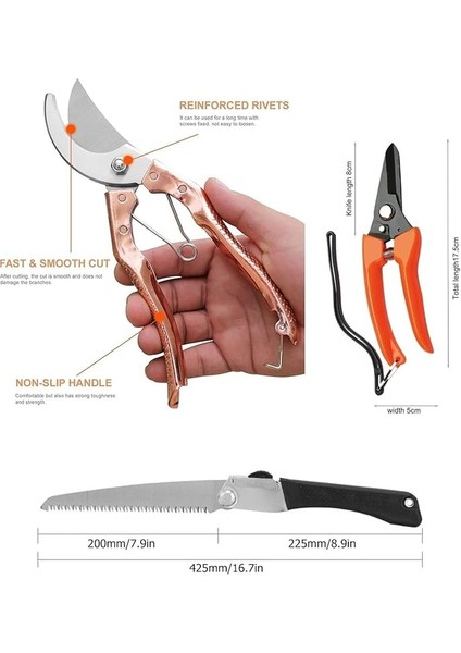 Bahçe Budama Makası Agaç Dal Kesim Testeresi 3 Parçalı Bitki Ağaç Kesim Düzenleme modelleri