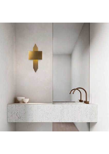 Mızrak Dekoratif Metal Borulu Tekli Aplik Eskitme, Rustik Ambiyans Duvar Lambası MIZRAK-615