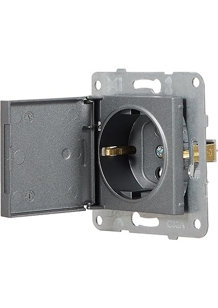 Novella Füme Kapakli Toprakli Priz Mekanizma+Düğme Kapak Çabuk Bağlanti Çarpma Karşıtı Çocuk Korumalı fırsatları