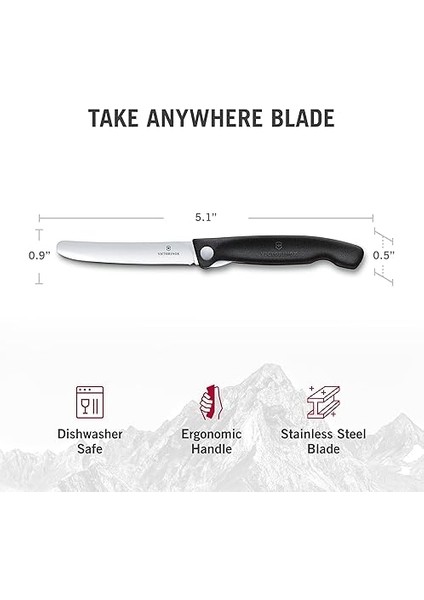 Swiss Klasik Katlama Sebze Bıçağı, Düz Kes, Bulaşık Makinesinde Yıkanabilir, Siyah, Blister Paketi indirimleri