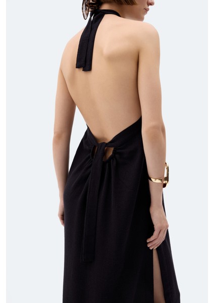 Siyah Keten Elbise indirimleri