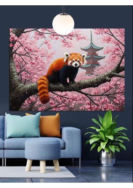 Rakun Ağaç Dalında Dekoratif Kanvas - Mdf Ahşap Tablo fiyatları