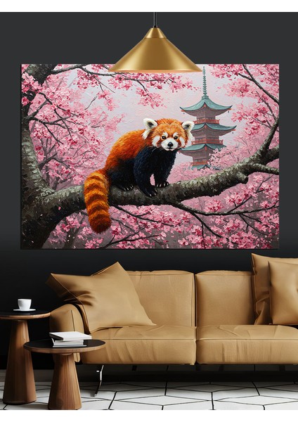 Rakun Ağaç Dalında Dekoratif Kanvas - Mdf Ahşap Tablo modelleri