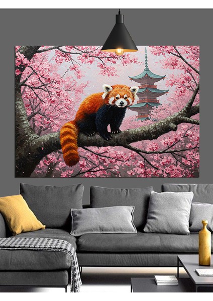 Rakun Ağaç Dalında Dekoratif Kanvas - Mdf Ahşap Tablo fırsatları