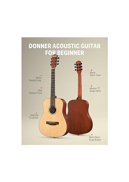 Dag-1m Dreadnought Akustik Gitar Seti (Naturel) modelleri