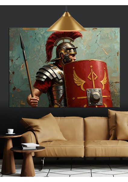 Antik Roma Askeri Kalkan Miğfer Dekoratif Kanvas - Mdf Ahşap Tablo indirimleri