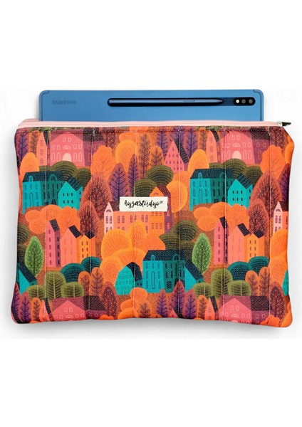 Sonbahar Ormanı Desenli iPad Tablet Çantası, 10-12 Inç Uyumlu modelleri