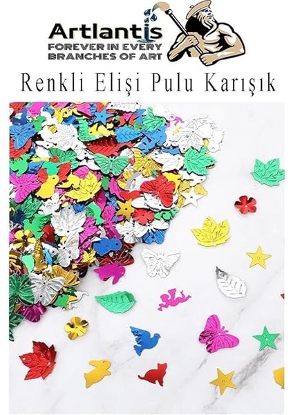 Elişi Pulu Karışık Şekilli 200 Lü 1 Paket Renkli Şekilli Pul Yanardöner Payet Pırıltılı Süs Okul Öncesi Kreş Ana Sınıfı fırsatları