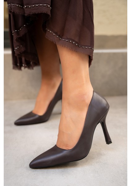 Relly Acı Kahve Deri Topuklu Ayakkabı fiyatları