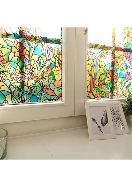 346-0647-4PK Kendinden Yapışkanlı Gizlilik Camı Pencere Filmi, Yaylı Şapel/tulia, 43 cm x 198 cm Rulo, 4'lü Paket indirimleri