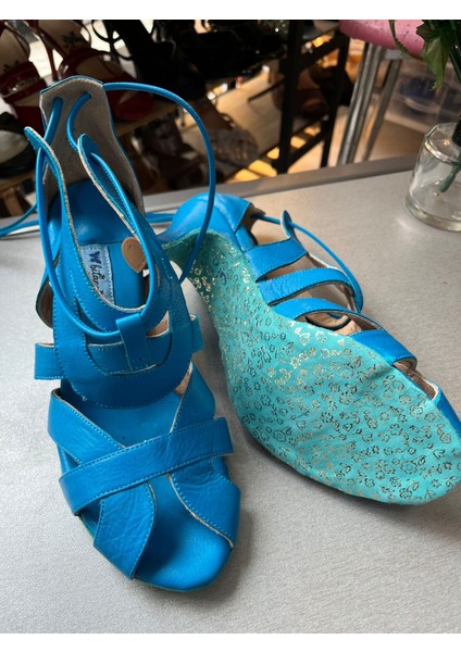 Ultramarin Mavisi Kadın Latin-Salsa-Bacata Dans ve Salon Boti 7 cm Kadeh Topuklu Güvenli ve indirimleri