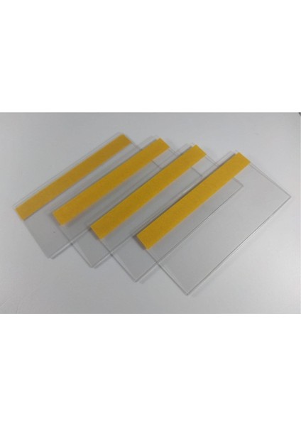 (18) pvc yapışkanlı v tipi raf etiketliği 5 cm x 10 cm - 50'li paket - pr-50100