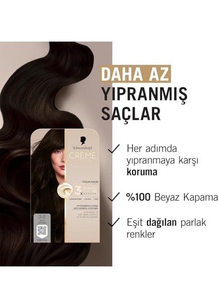 Schwarzkopf Creme Supreme Saç Boyası 3-0 Koyu Kestane
