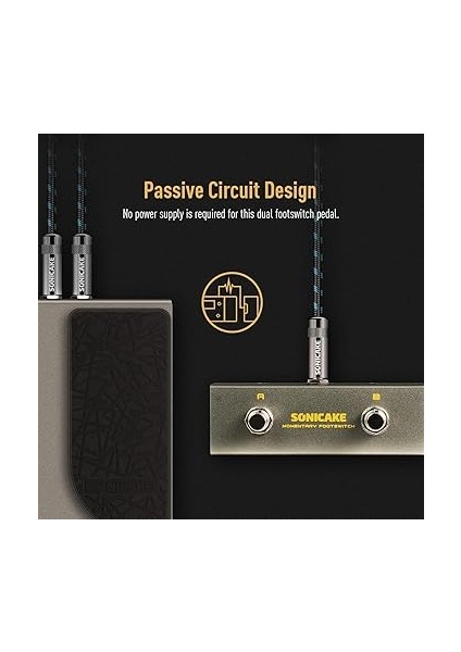 Çift Ayak Pedalı 6.35MM Anlık Mini Ayak Anahtarı Gitar Trs Kablosu ile indirimleri