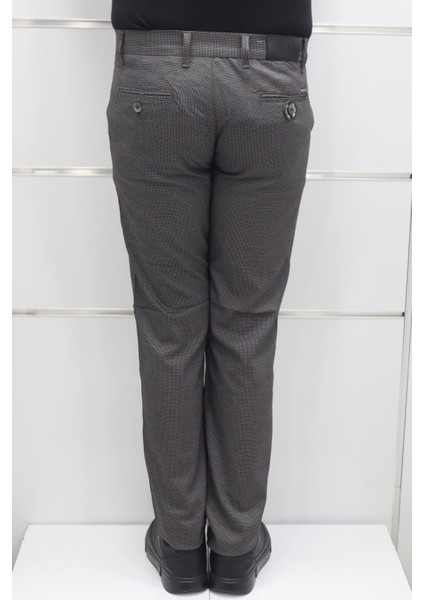 Fistan Store Erkek Desenli Normal Bel Dar Kalıp Dar Paça Kumaş Pantolon fırsatları