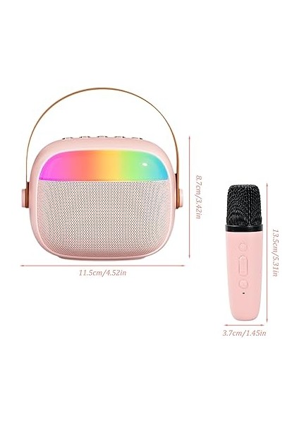 Makinesi, 2 Karaoke Mikrofonlu, Mini Karaoke Makinesi, LED Işıklı, Taşınabilir Kablosuz Bluetooth Hoparlör, Aile Doğum Günü Kutlaması Için Bluetooth Müzik Hoparlörü fiyatları