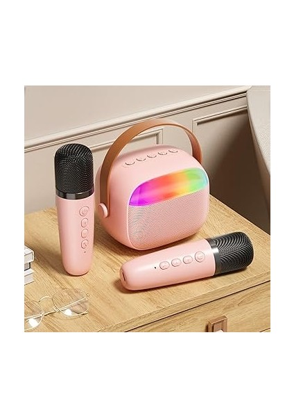 Makinesi, 2 Karaoke Mikrofonlu, Mini Karaoke Makinesi, LED Işıklı, Taşınabilir Kablosuz Bluetooth Hoparlör, Aile Doğum Günü Kutlaması Için Bluetooth Müzik Hoparlörü fırsatları