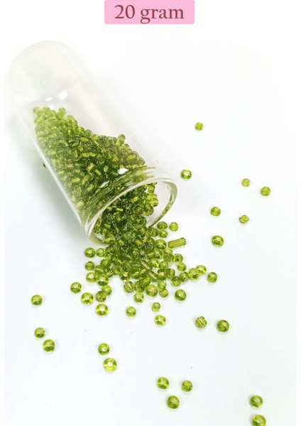 Litaetrend Dökme Cam Kum Boncuk (8/0) 3 mm - 20 Gram - Şeffaf Yeşil - BNC167