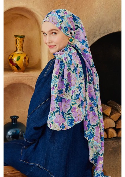 Watercolor Clover Desen Bambu Şal