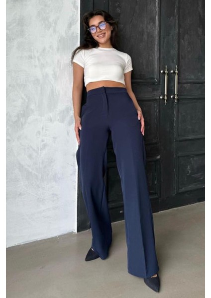 Lacivert Yüksek Bel Kumaş Pantolon MG2284 fiyatları