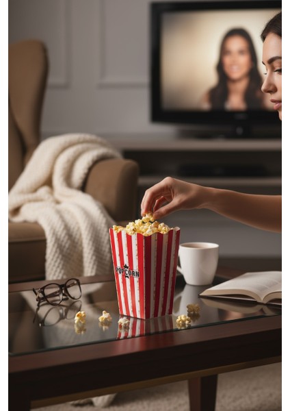 Patlamış Mısır Kutusu Popcorn Kutusu ( Mısır , Cips Kutusu ) 8 Adet Midi Boy fiyatları