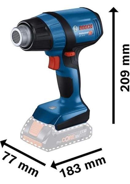 Professional Ghg 18V-50 Akülü Sıcak Hava Tabancası (18 Volt, Solo, Çalışma Sıcaklığı: 300 – 500 °c, Karton Kutuda) fiyatları
