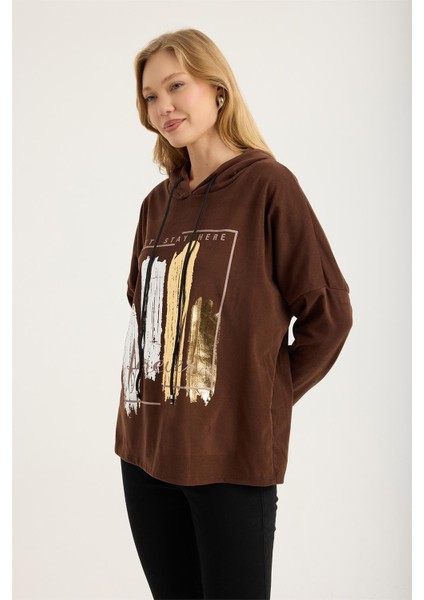 Yaldızlı Pano Desenli Sweat fiyatları