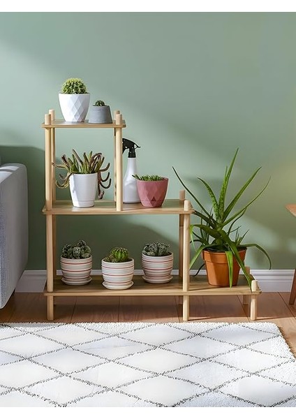 Katlı Ahşap Çiçeklik Rafı, Dekoratif Saksı Standı, Çiçeklik, Çiçek Sehpası, Çiçek Rafı, 79X72X29 Cm, Çok Amaçlı Bitki Organizatörü, Asude Home, No1 fiyatları