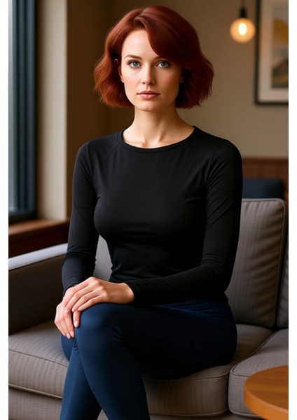 Kadın Uzun Kollu Üst Mikro Örme Teknolojisi Esneklik ve Spor Şıklığı Kaliteli Şık Rahat Modern