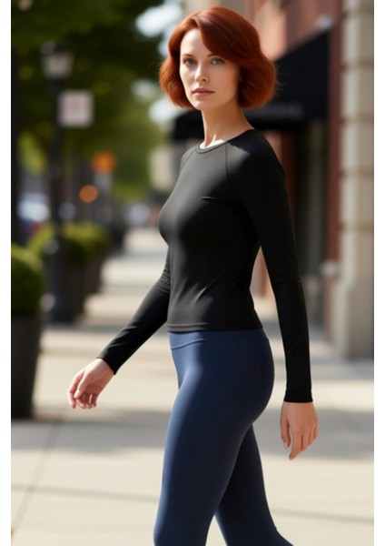 Kadın Uzun Kollu Üst Mikro Örme Teknolojisi Esneklik ve Spor Şıklığı Kaliteli Şık Rahat Modern fırsatları