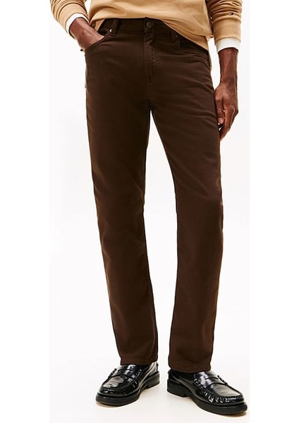 Erkek Straight Denton Düz Kesim Jean Pantolon - Kahverengi