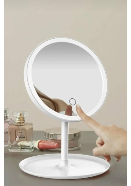 LED Işıklı Dokunmatik Masa Üstü Makyaj Aynası
