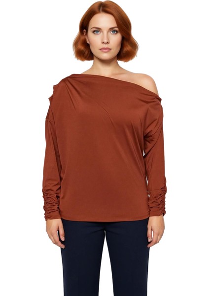 Kadın Giyim Asimetrik Yaka Örme Bluz Rahat Kesim ve Şık Detaylarla Günlük Şıklık Kaliteli Şık fiyatları