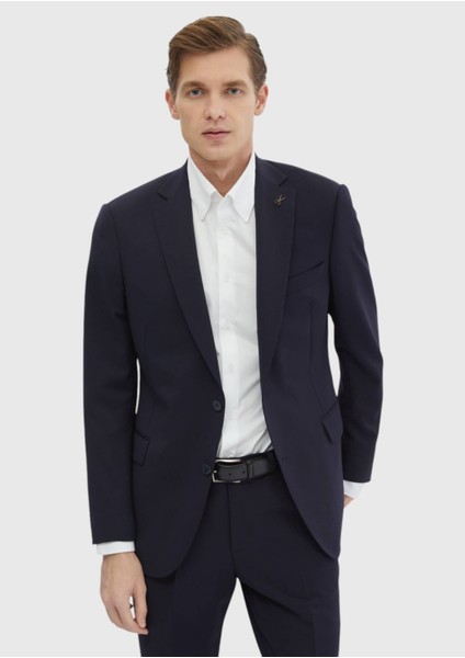 Lacivert Düz Regular Fit %100 Yün Takım Elbise modelleri