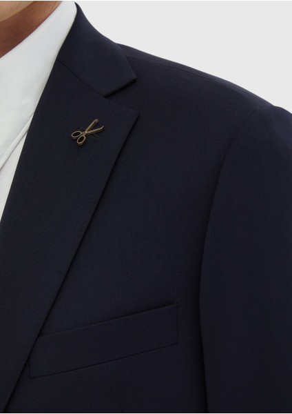 Lacivert Düz Regular Fit %100 Yün Takım Elbise indirimleri