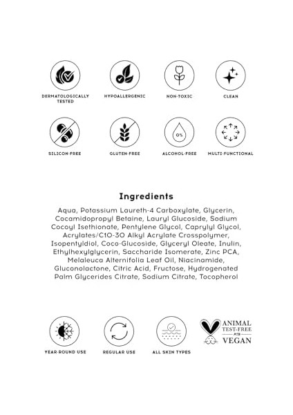 Cream Co. Sivilce & Akne & Siyah Nokta Karşıtı Yüz Temizleme Jeli, Niacinamide Çay Ağacı Yağı, 400 ml modelleri