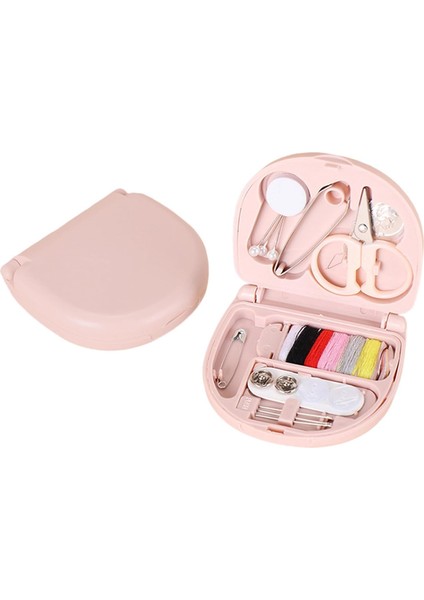1 Adet Mini Dikiş Seti, Taşınabilir Dikiş Seti, Seyahat Için, Yeni Başlayanlar Için Uygun, Evde Iğne ve Iplik Seti, Pembe