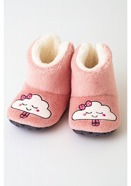 Çocuk Panduf, Bebek Ev Botu, Hayvan Desenli Sevimli Nakışlı Bebek Panduf