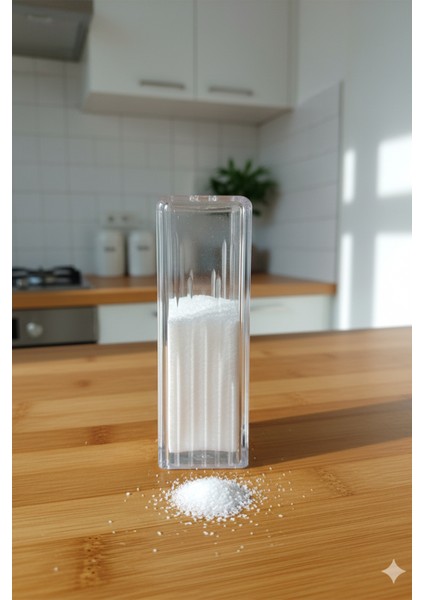 Vessora Akrilik Tuzluk & Biberlik – Şeffaf Dikdörtgen Tasarım 10 cm