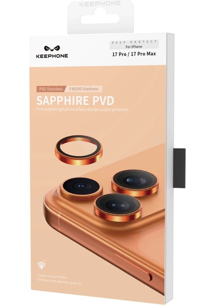 Apple iPhone 17 Air Gerçek Safir Pvd Kamera Lens Koruma Camı - Gri modelleri