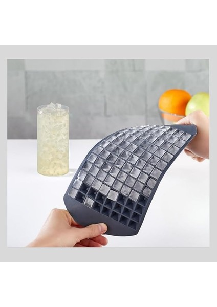 Silikon Tabanlı Pratik Kokusuz Buzluk, 96'lı Kristal Buz Kalıbı, Silikon Tabanlı Buz Kalıbı, Pratik ve Esnek Silikon Tabanlı Buzluk Seti (Bpa Içermez) (96 Kristal Şekil)