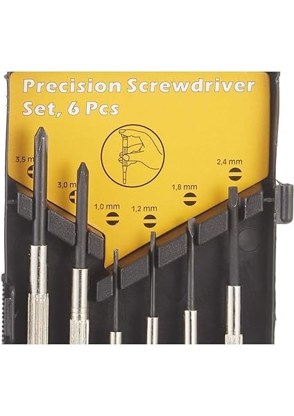 W 2251, Saatçi Tornavida Seti 6 Parça, Gri, Siyah fırsatları